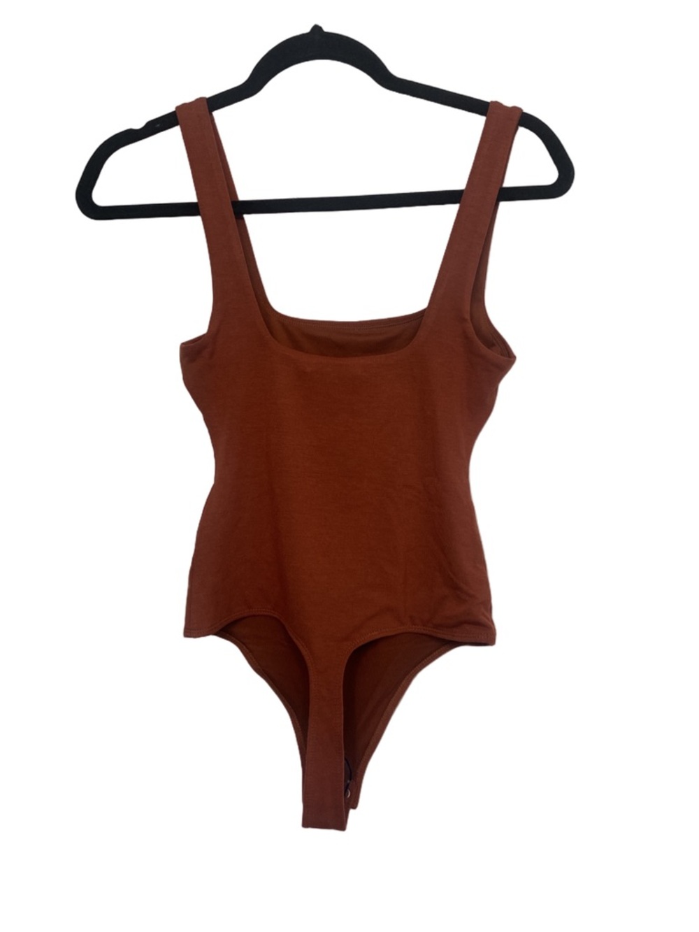 Good American Square Neck Bodysuit in Sepia - Size 0 (XS) - Picture 3 of 5